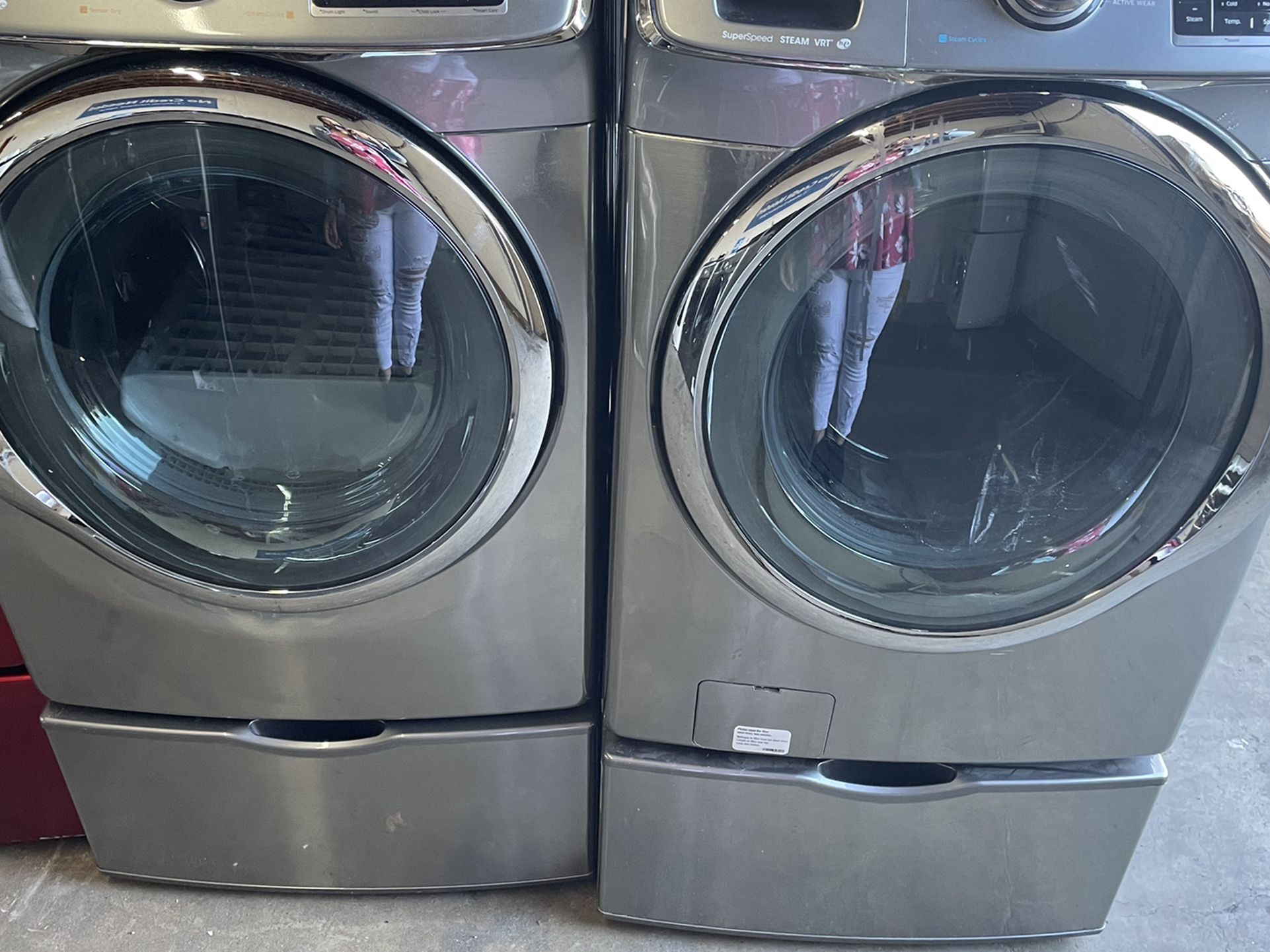 Samsung Silver Vrt Washer And Electric Dryer Set