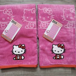 Hello Kitty Pink Towels 