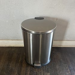 10.5 Gallon Trash Can Stainless Steel Oval Kitchen Step Trash Can 