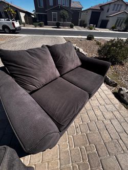 2 Piece Dark Grey Couch Set