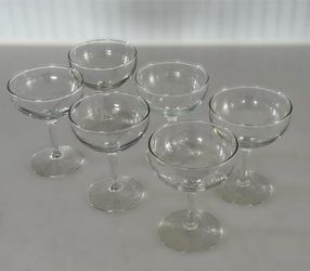 6 Vintage Coupe Glasses