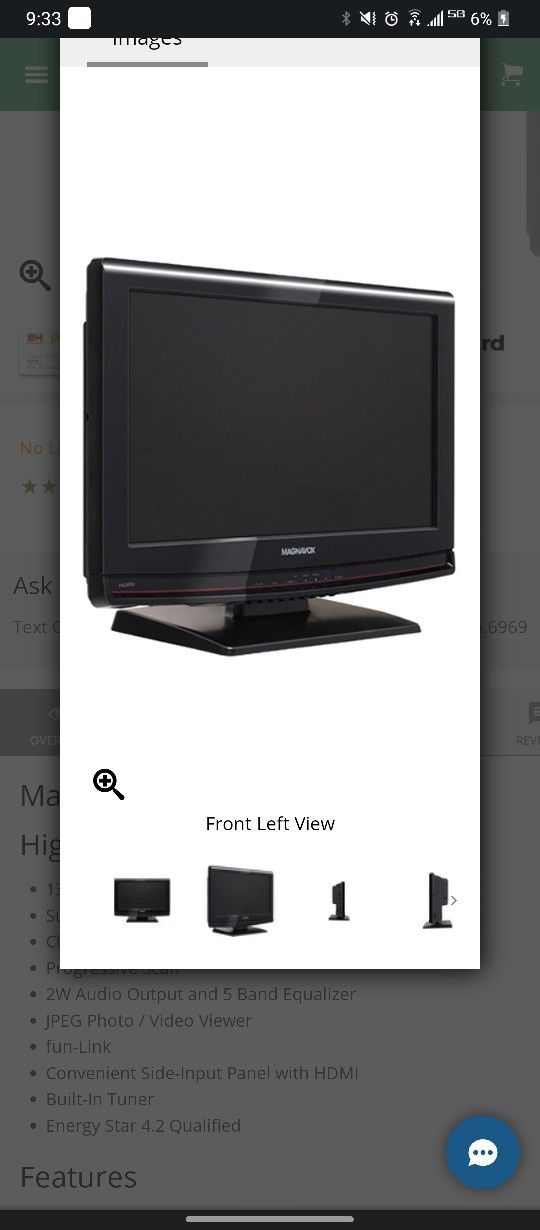 19in Magnavox TV Built In Dvd