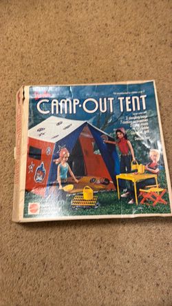 VINTAGE 1972 Barbie Camp-Out Tent Playset #4288 - Clean Vinyl W/ Box & Manual