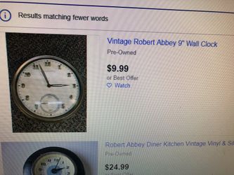 Vintage Robert Abbey 9” Wall Clock
