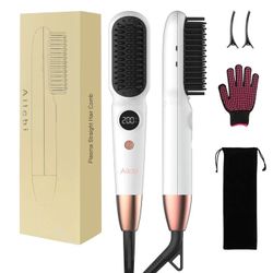 BEST HAIR STRAIGHTENER BRUSH ANTI-SCALD – Ceramic Fast Heating, Home & Salon Use