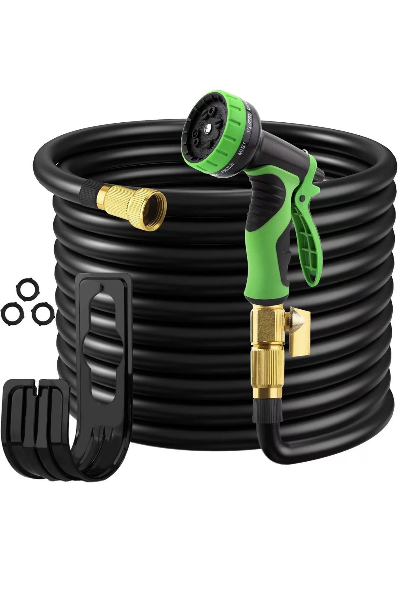 100FT 3/4 Garden Hose Black Lightweight Water Hose