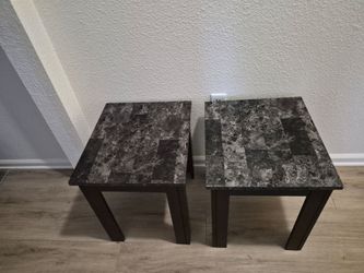 2 side tables marble top