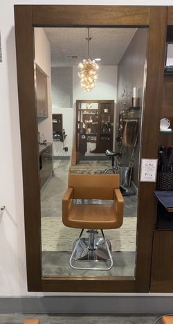 Wall-Mounted Wood-Framed Station Mirror