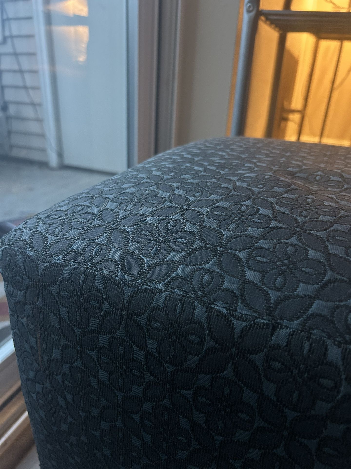 Dark Teal Geometric ottoman