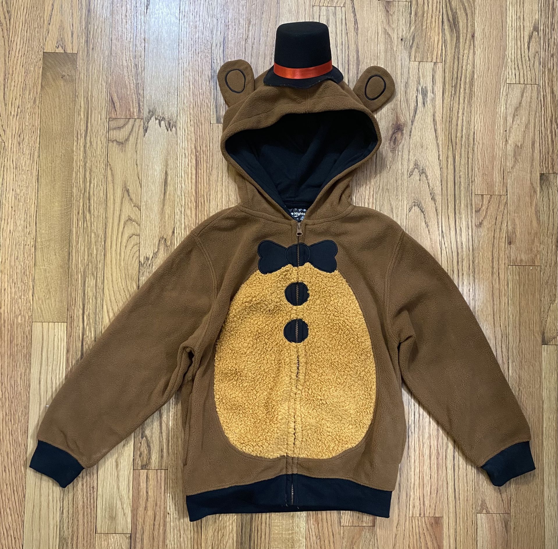 Five Nights At Freddy's FNAF Freddy Fazbear KID Hoodie Top Hat Jacket Size S