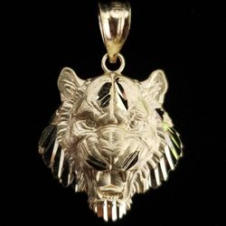 10kt Gold Lion Face Pendant 