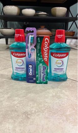 Colgate Mouthwash, Colgate Toothpaste, Oral B Toothbrush