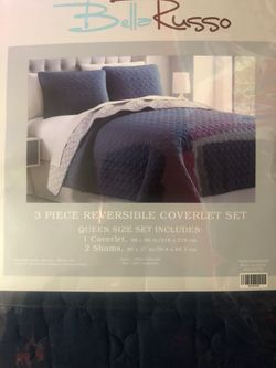 Coverlet set 3 piece queen size bed