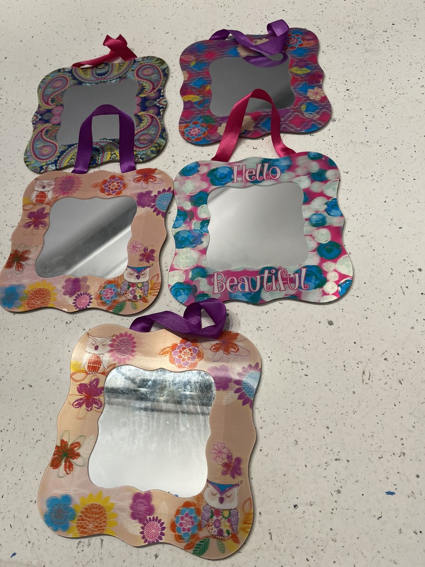 Fun Cute Little Mirrors Set Of 5