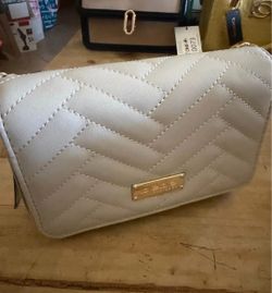 NWT bebe Sophia Quilted Crossbody Bag Chalk