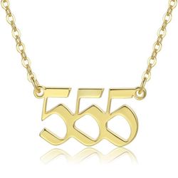 14k Angel Number Necklace Gold Plated