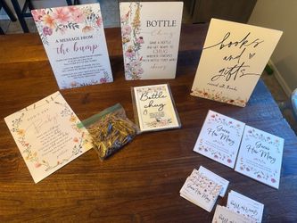 Wildflower baby shower items