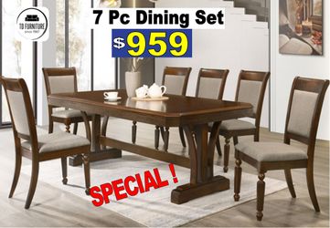 7 Pcs Dining Set, furniture, comedores, mesas