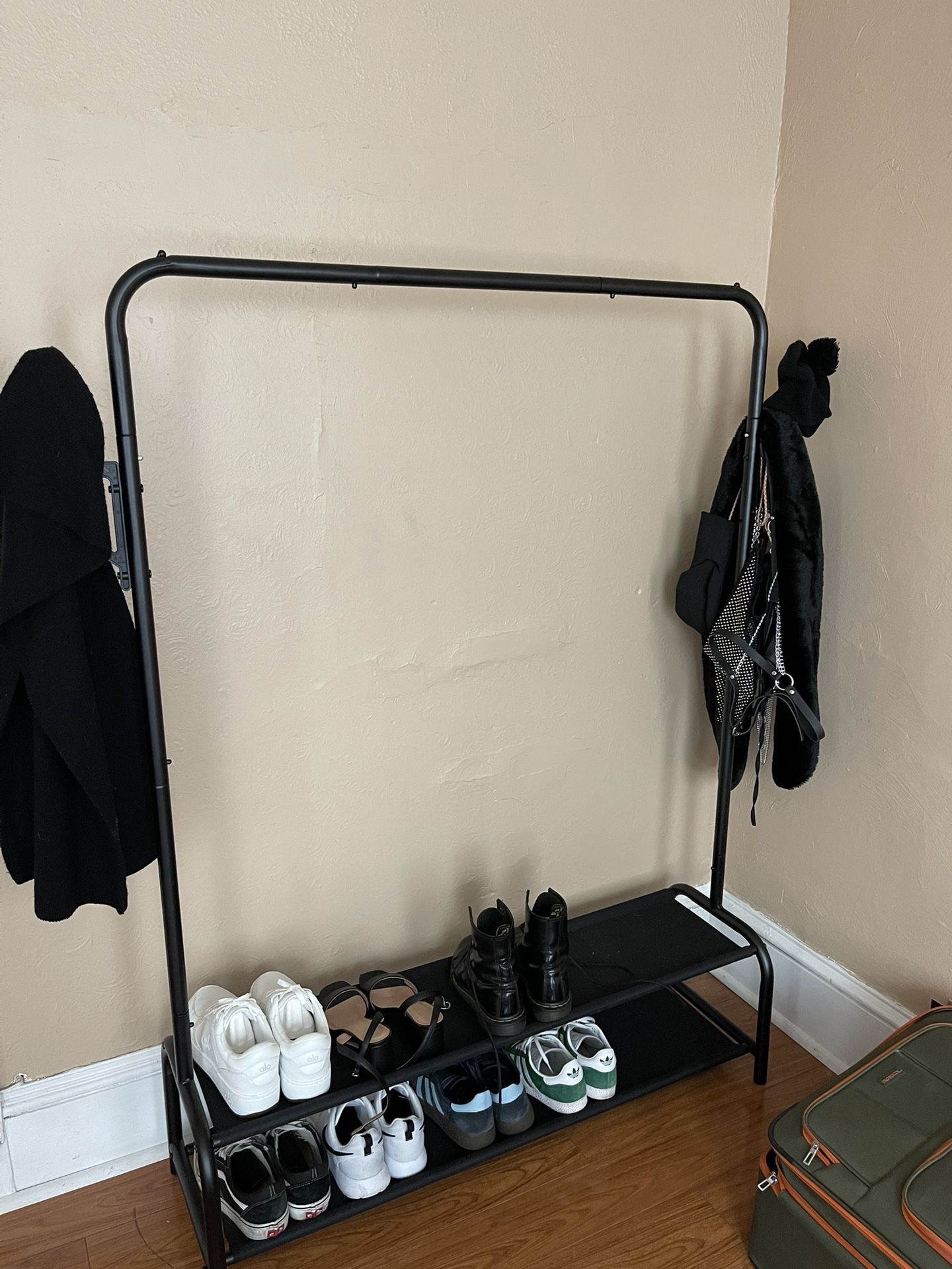 Clothes Rack With Shoe Shelves