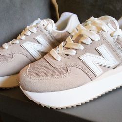 NEW BALANCE 574+ 'Driftwood Timberwolf' Sneakers Sz8.5 WL574ZSM