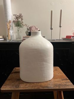 Large White Ceramic Jug Vase