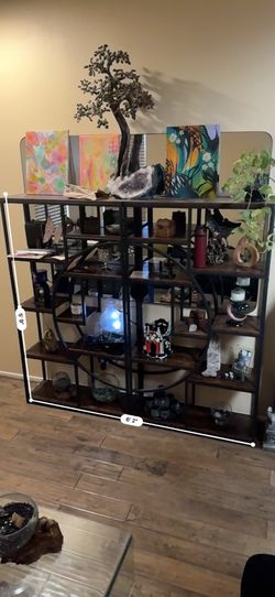 Large 6FT Industrial Geometric Bookshelf / Display Shelf