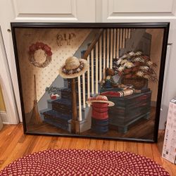 Large Vintage Oil Painting On Canvas