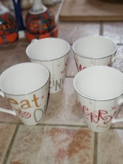 Lenox Christmas coffee mugs. New