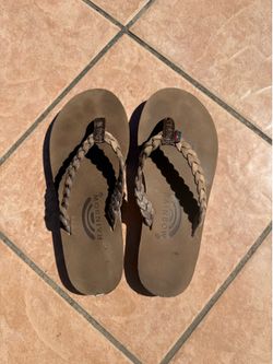 Rainbow Flip Flops size 6