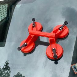 Quad 4 Head Suction Cup  Glass Holder - Glass, carrier,   Clamp lifting tool Mirror, Windshield - etc Lightweight Strong Abs Plastic