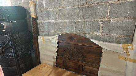 Hand-carved hardwood headboard