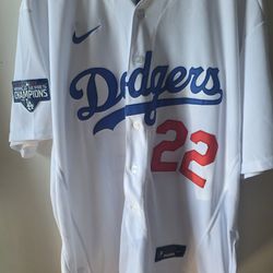 Nike Authentic Los Angeles Dodgers Clayton Kershaw #22 2020 World Series Champions Jersey – Size 48