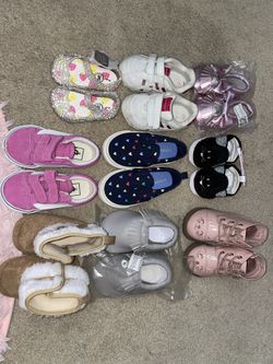 baby girl shoes size 0-6m through 5 