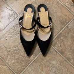 Used Christian Louboutin Black Flats Size 40 US 9