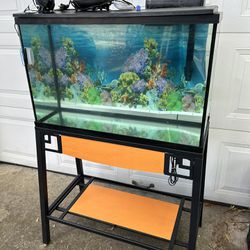 Aquarium Tank 30 Gallon Bubbler, Stand, Lite, Top, Filter