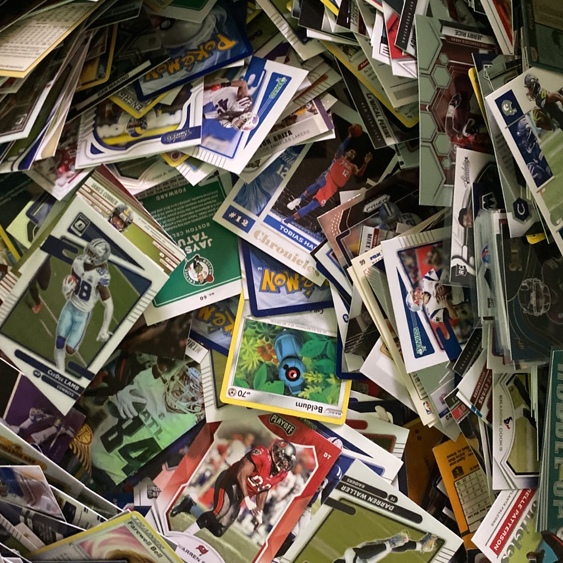 Container Filled With Sports Cards