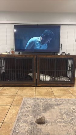 Rovibek 86" Stackable Dog Kennel... Size: 86.0"L x 30.0"W x 36.0"H Color: Rustic  one box only one