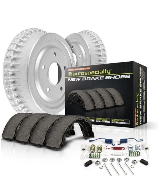 Power Stop KOE15336DK Autospecialty Rear Replacement Brake Kit-OE Brake Drums & Ceramic Brake Pads For 4x100 Lug Pattern 