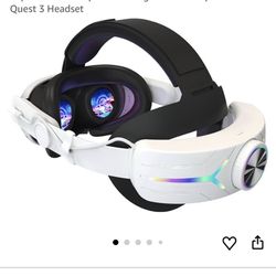 Head Strap Compatible with Quest 3 with Extended 8000mah Battery Pack RGB Adjustable VR Lightweight Replacement Strap LED Backlight Head Strap for Met