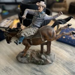 Cowboy horse statue