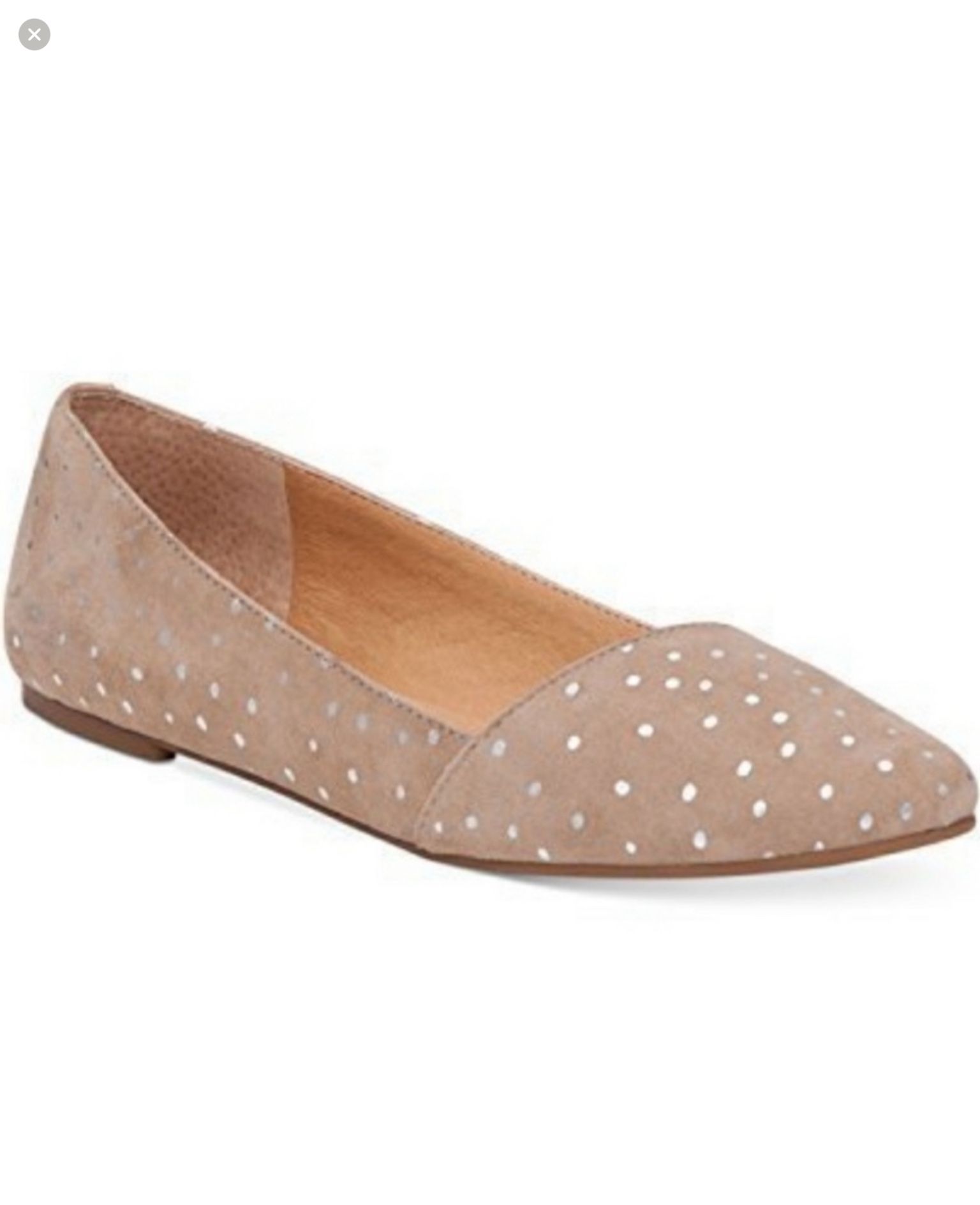 Lucky Brand Suede Arch Polka-Dot Flats- Size 5