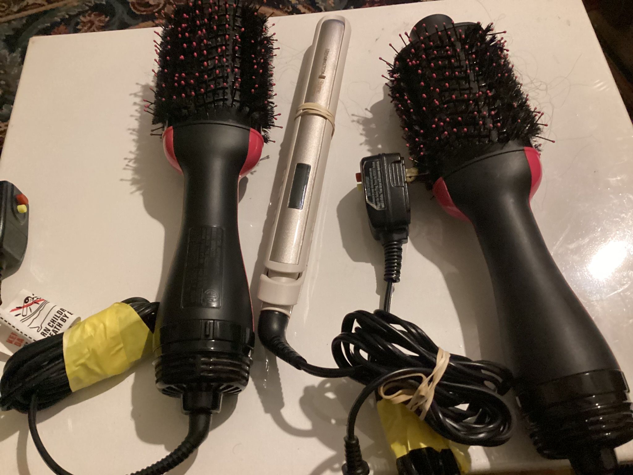 2 Revlon  Dryer and Hot Air Brush & Remington 1" Flat Iron