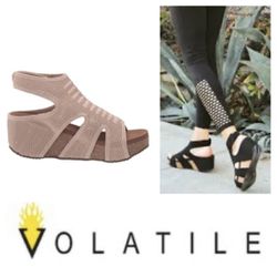 NEW!  Volatile Chalet wedge sandal in beige (9)