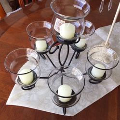 6 Candle Holders + Candles.