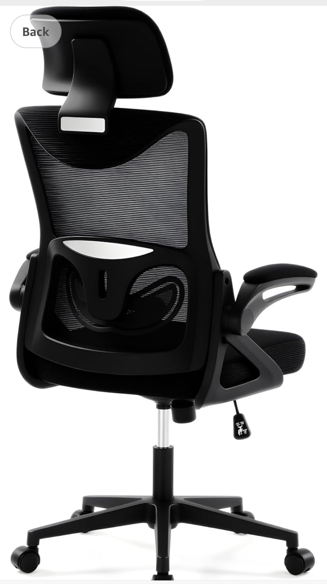 Ergonomic Office Chair,Ergonomic Desk Chair with Headrest Mesh Computer Chair with High Back Adjustable Lumbar Support, Rolling Swivel Chairs with Whe
