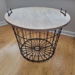 Wire Basket Storage Table