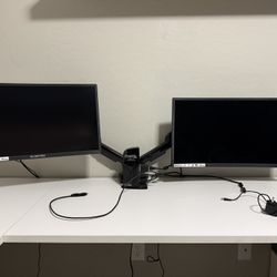 24" Curved Gaming Monitors And Dual Monitor Mount 