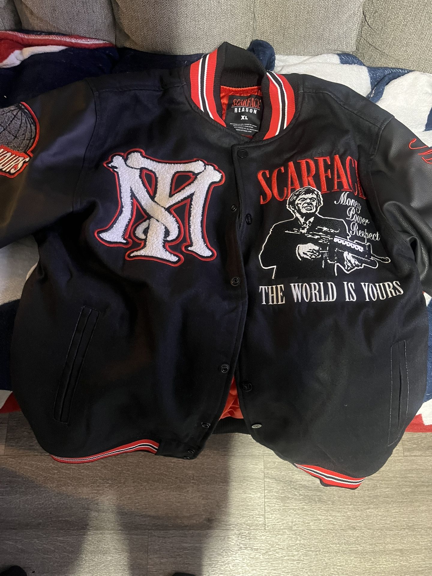 Scarface Leather Varsity Jacket XL