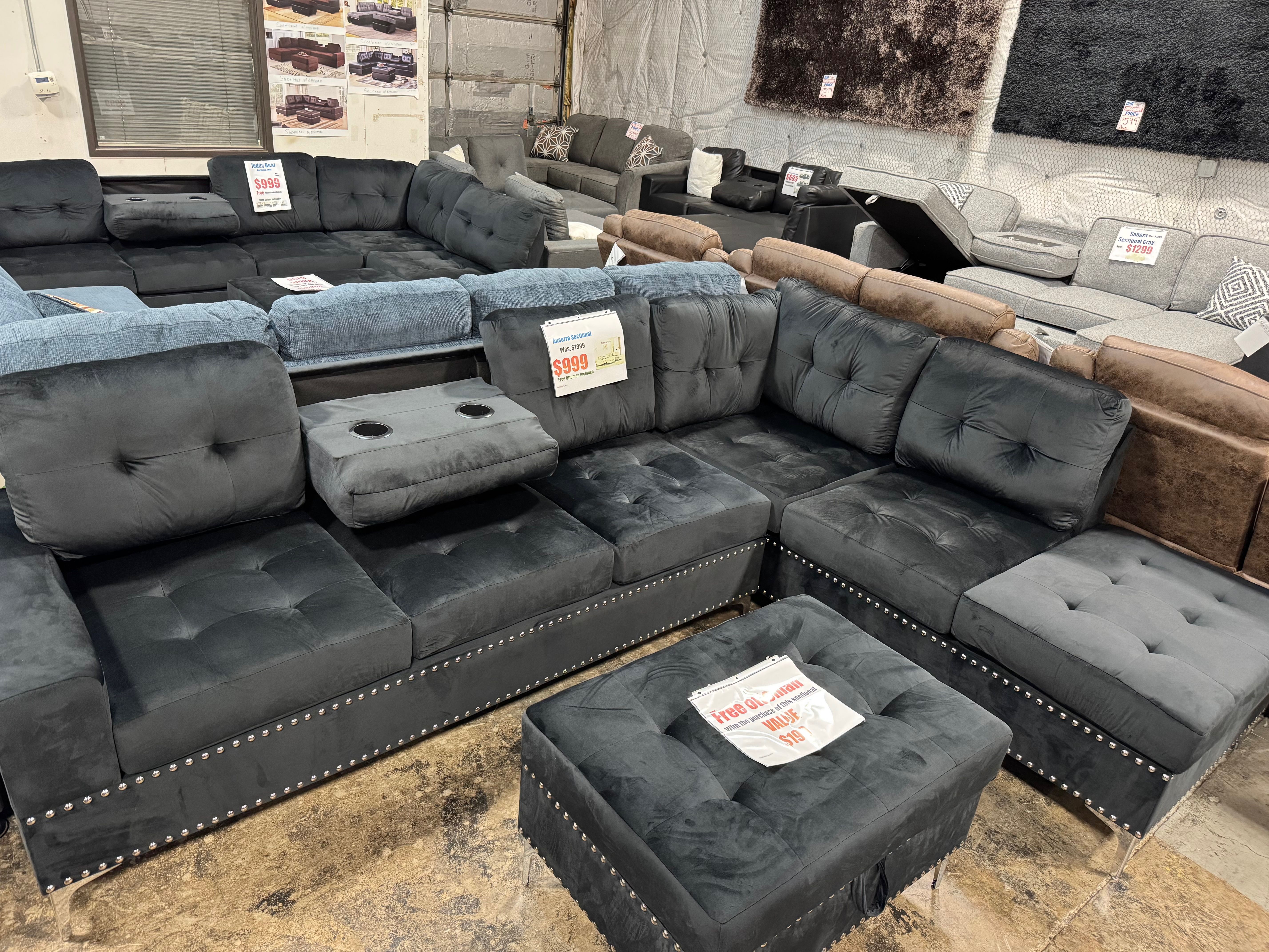 BLACK SECTIONAL (couch, sofa) !!NO CREDIT NEEDED !! TAKE IT HOME TODAY!! 🚛 SAME DAY DELIVERY AVAILABLE 🚚 Se Habla Español