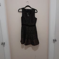 Bebe Black And Gold Size 8 Dress